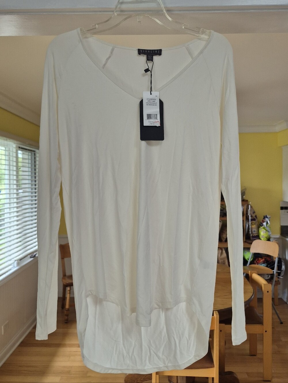 HIGHLINE Collective Cream V-Neck Buttery Soft Long Sleeve Tunic